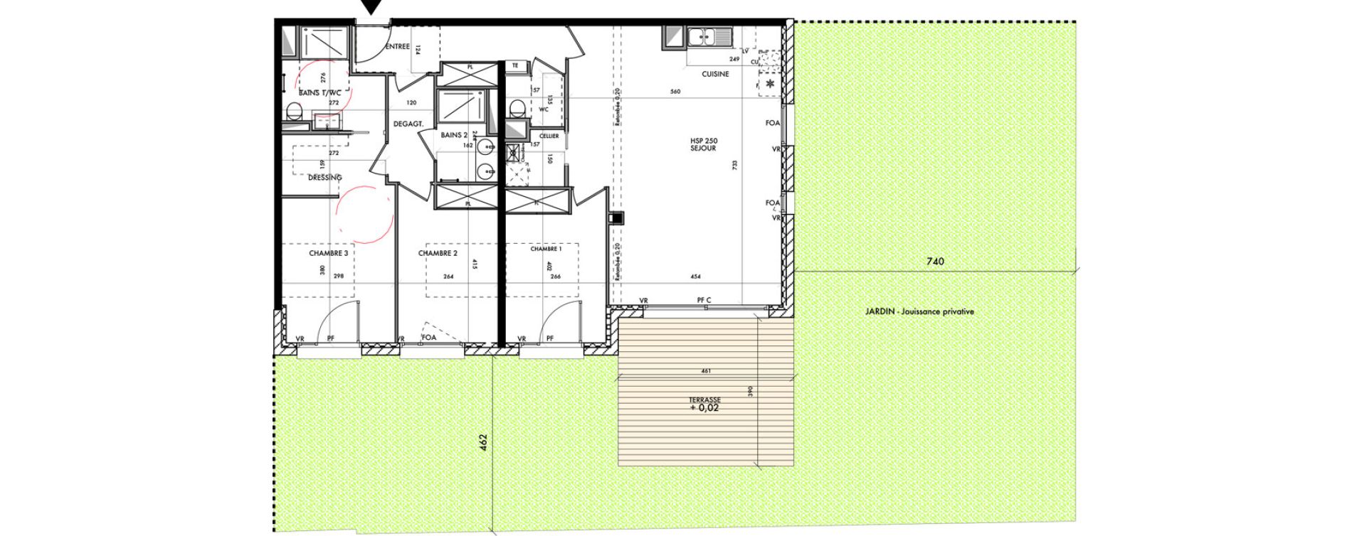 Appartement T4 de 98,32 m2 &agrave; Bordeaux Cauderan