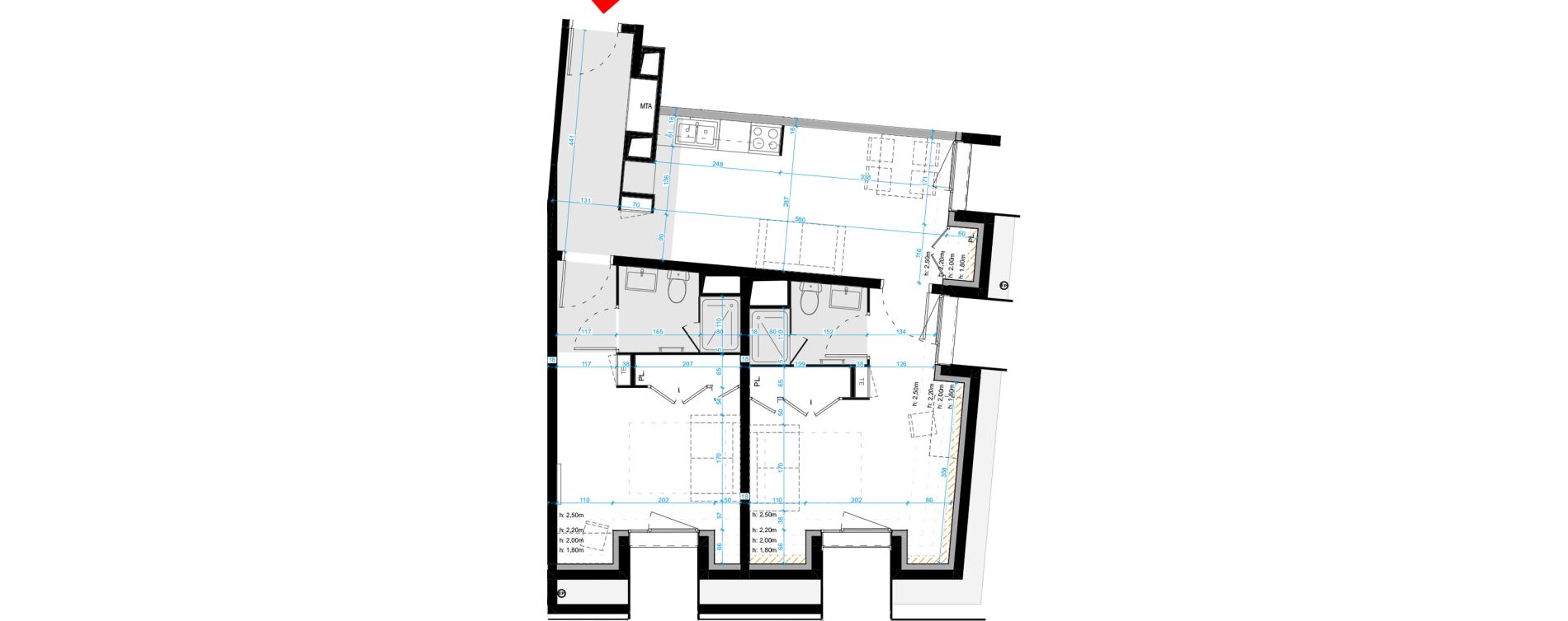 Appartement T3 meubl&eacute; de 61,60 m2 &agrave; Bordeaux Bastide niel