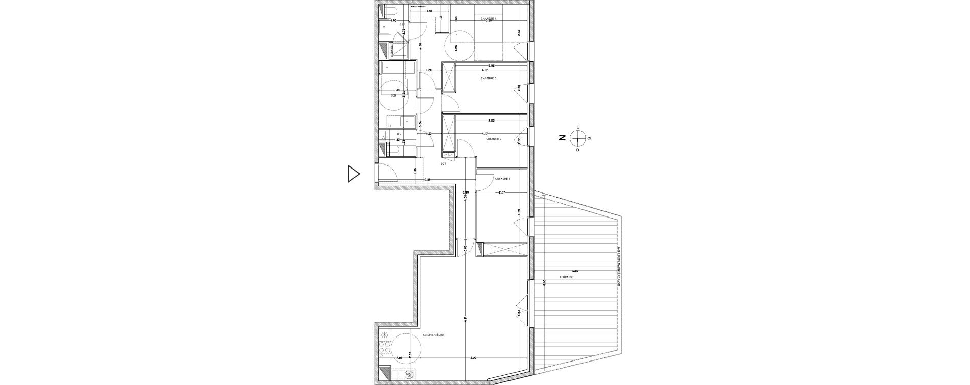 Appartement T5 de 110,40 m2 &agrave; Bordeaux Nansouty