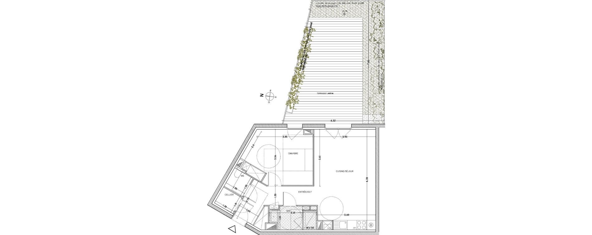 Appartement T2 de 53,80 m2 &agrave; Bordeaux Nansouty