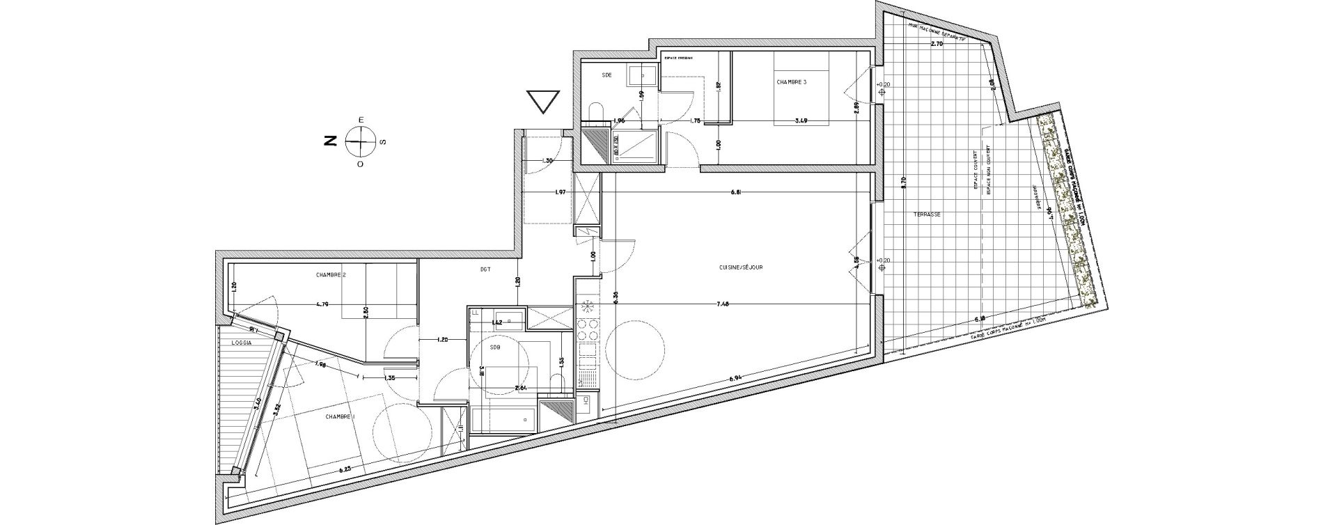 Appartement T4 de 102,95 m2 &agrave; Bordeaux Nansouty