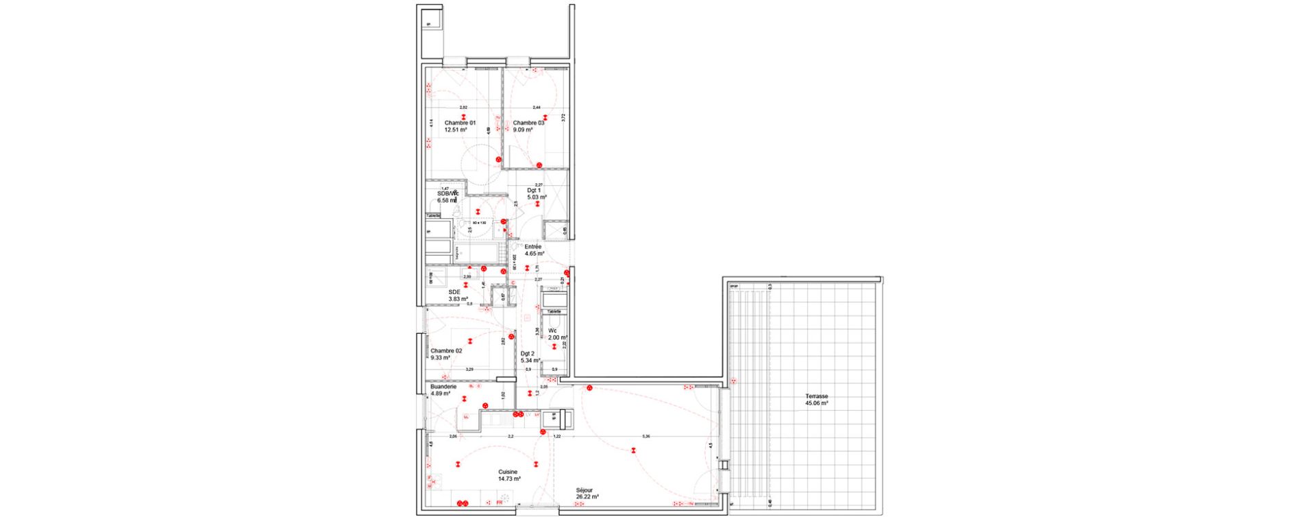 Appartement T4 de 104,20 m2 &agrave; Bordeaux Ginko