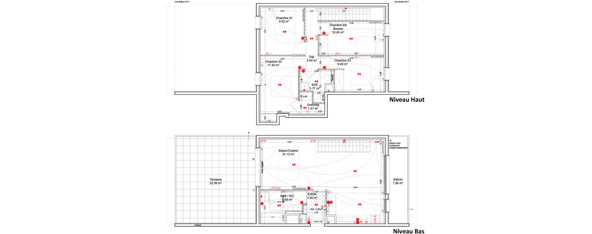 Duplex T5 de 97,48 m2 &agrave; Bordeaux Ginko