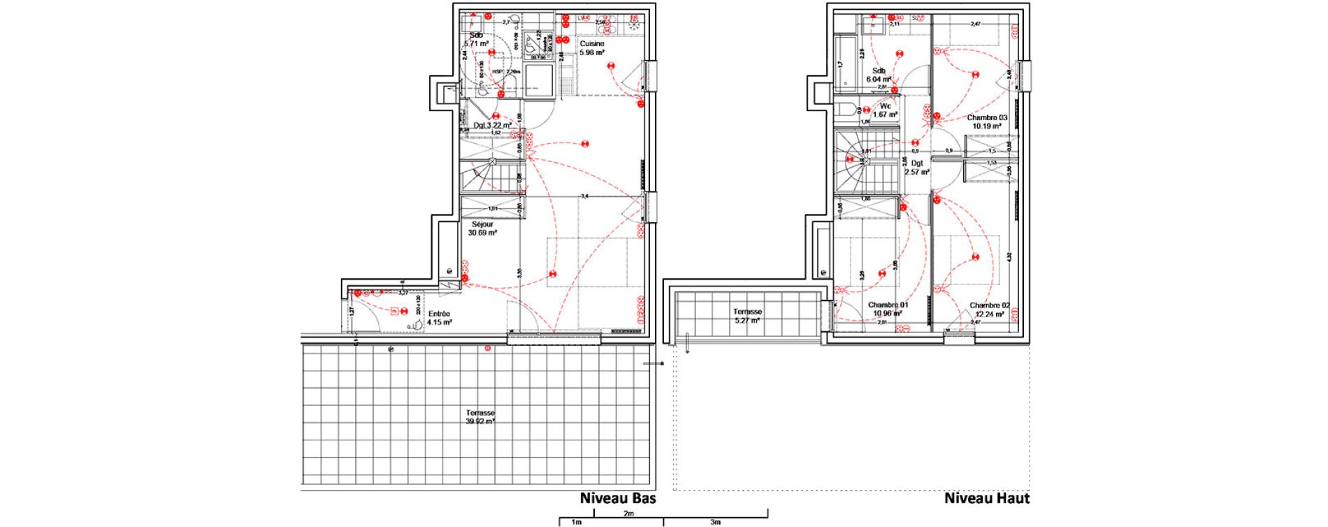Duplex T4 de 93,44 m2 &agrave; Bordeaux Ginko