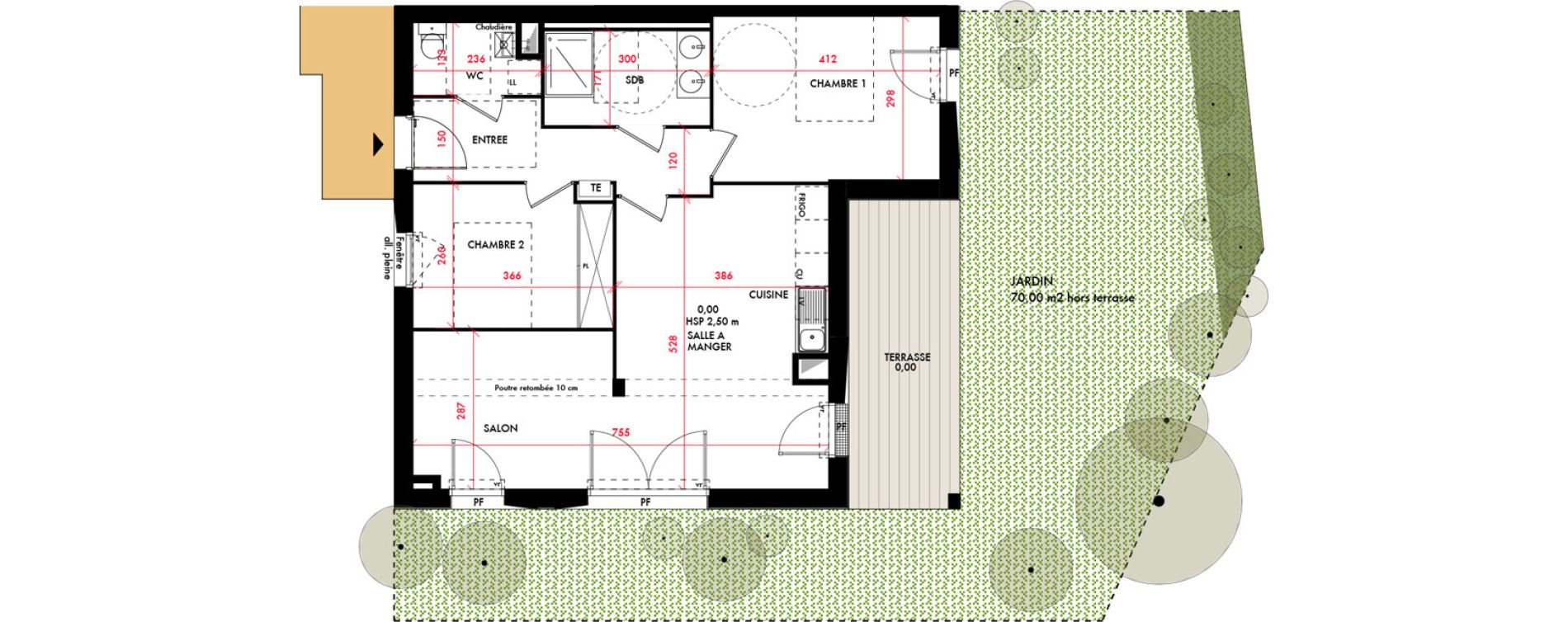 Appartement T3 de 67,17 m2 &agrave; Bordeaux Lestonnat - mons&eacute;jour