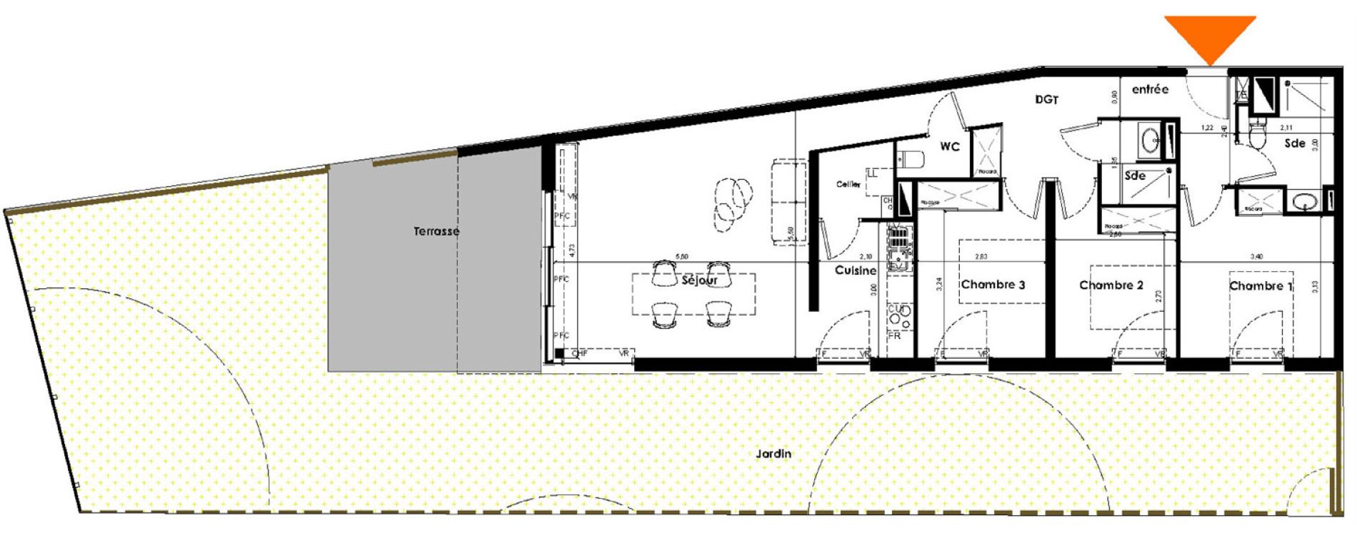 Appartement T4 de 92,75 m2 &agrave; Bordeaux Cauderan