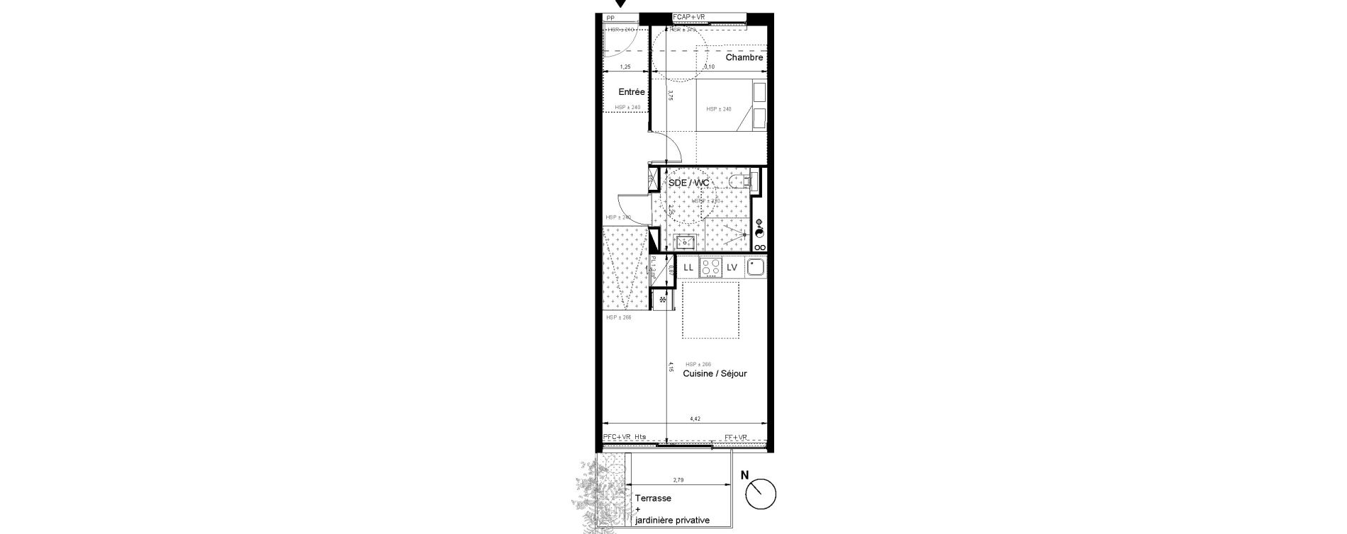 Appartement T2 de 47,25 m2 &agrave; Bordeaux Bastide niel