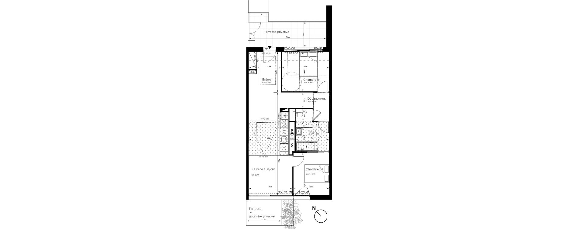 Appartement T3 de 65,93 m2 &agrave; Bordeaux Bastide niel