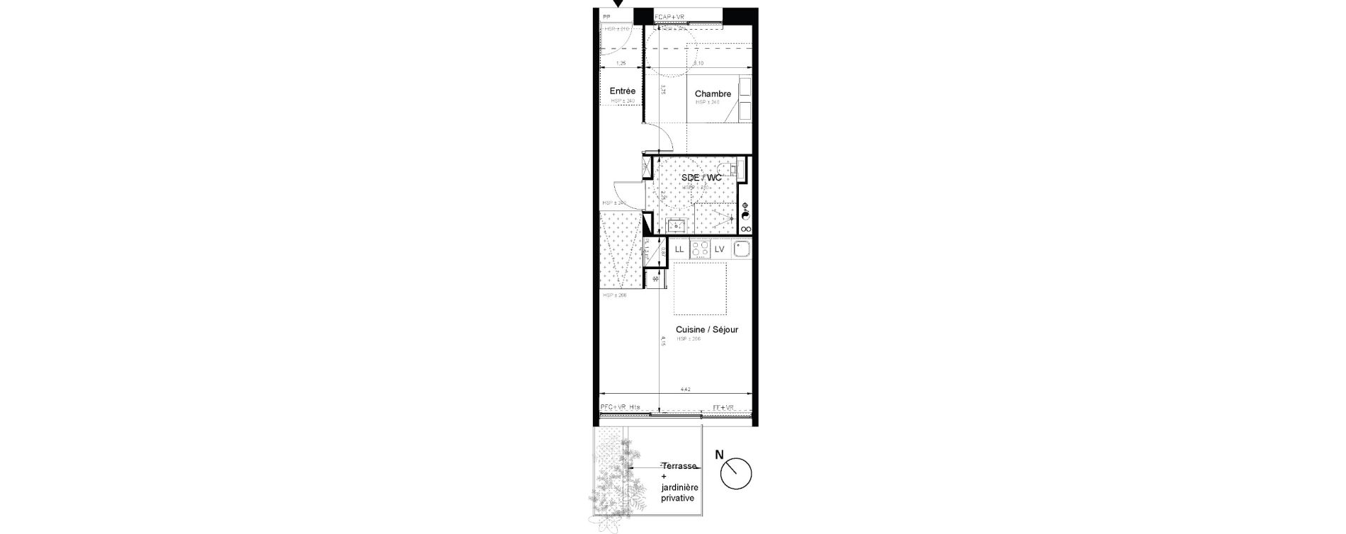 Appartement T2 de 47,25 m2 &agrave; Bordeaux Bastide niel