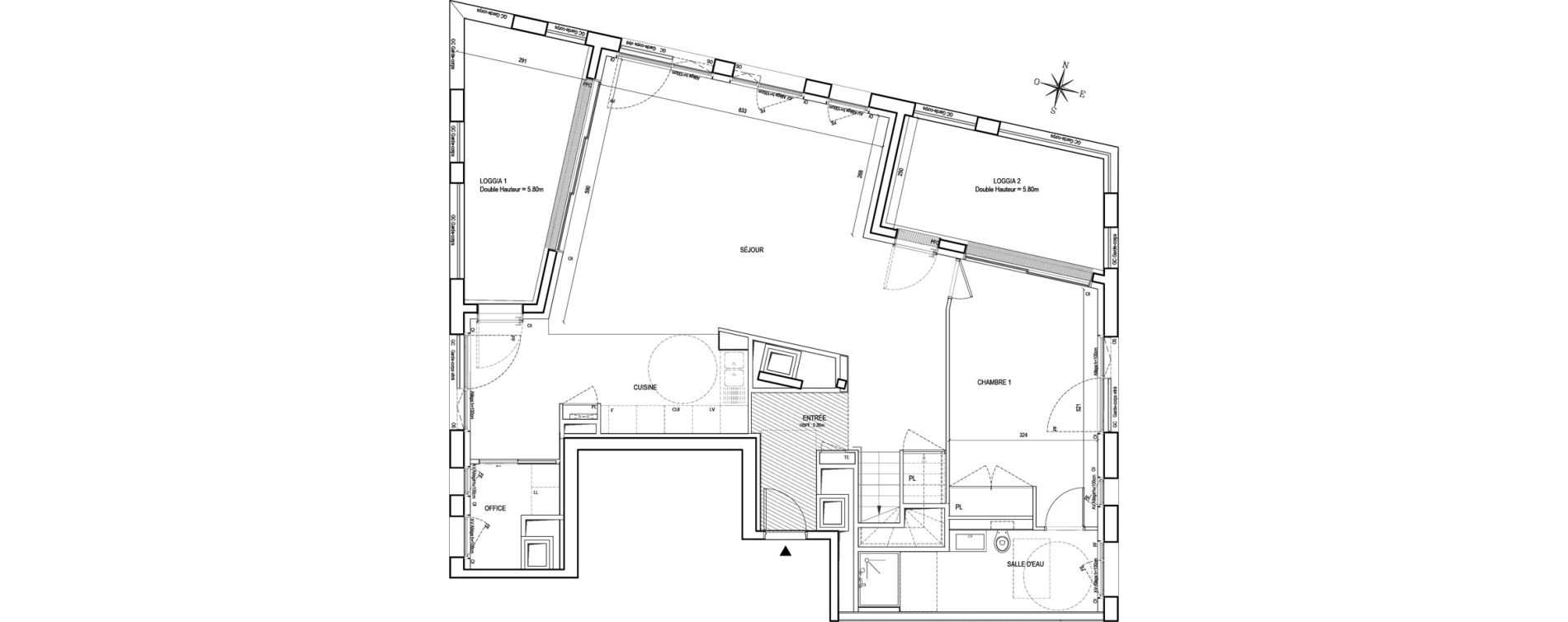 Duplex T5 de 191,06 m2 &agrave; Bordeaux Chartrons