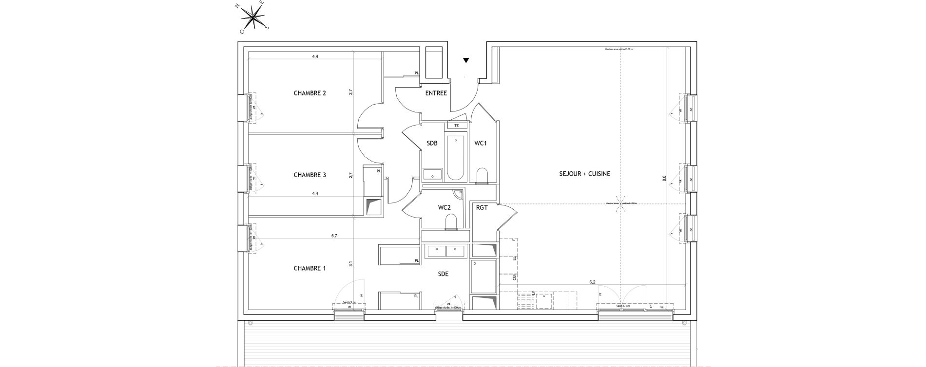 Appartement T4 de 118,10 m2 &agrave; Bordeaux Chartrons