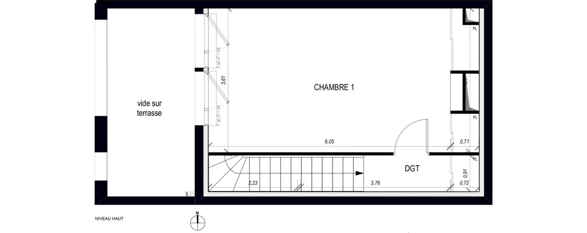 Duplex T2 de 52,90 m2 &agrave; Bordeaux Bastide