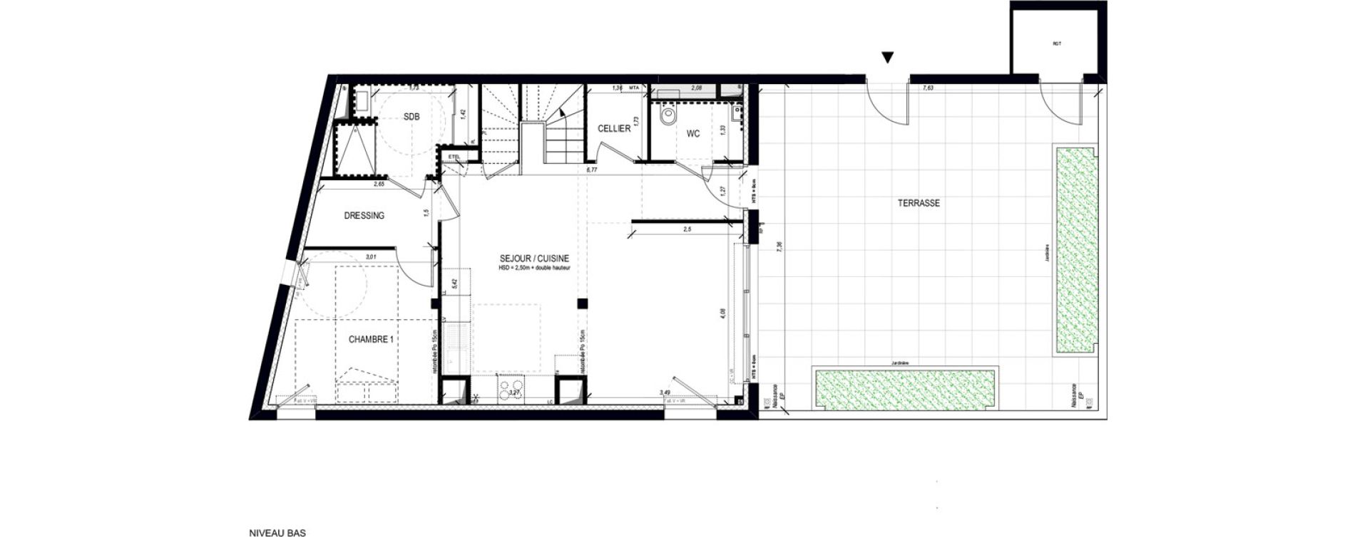 Duplex T5 de 112,25 m2 &agrave; Bordeaux Bastide