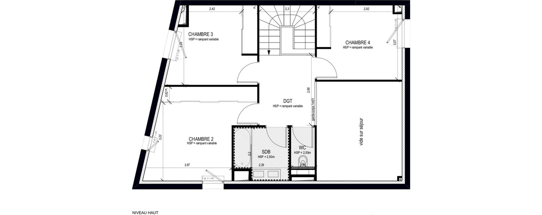 Duplex T5 de 112,25 m2 &agrave; Bordeaux Bastide