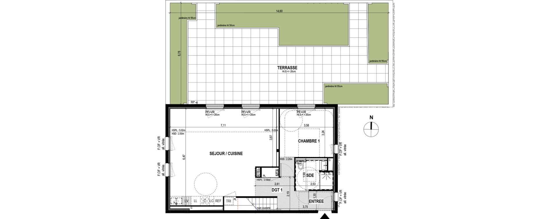 Duplex T4 de 121,40 m2 &agrave; Bordeaux Bastide