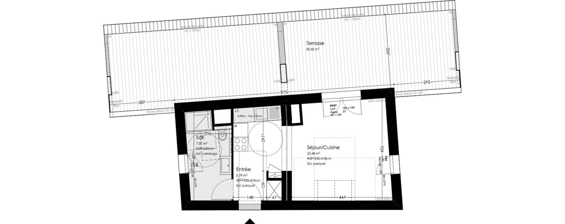Appartement T1 de 34,34 m2 &agrave; Bordeaux Bastide niel