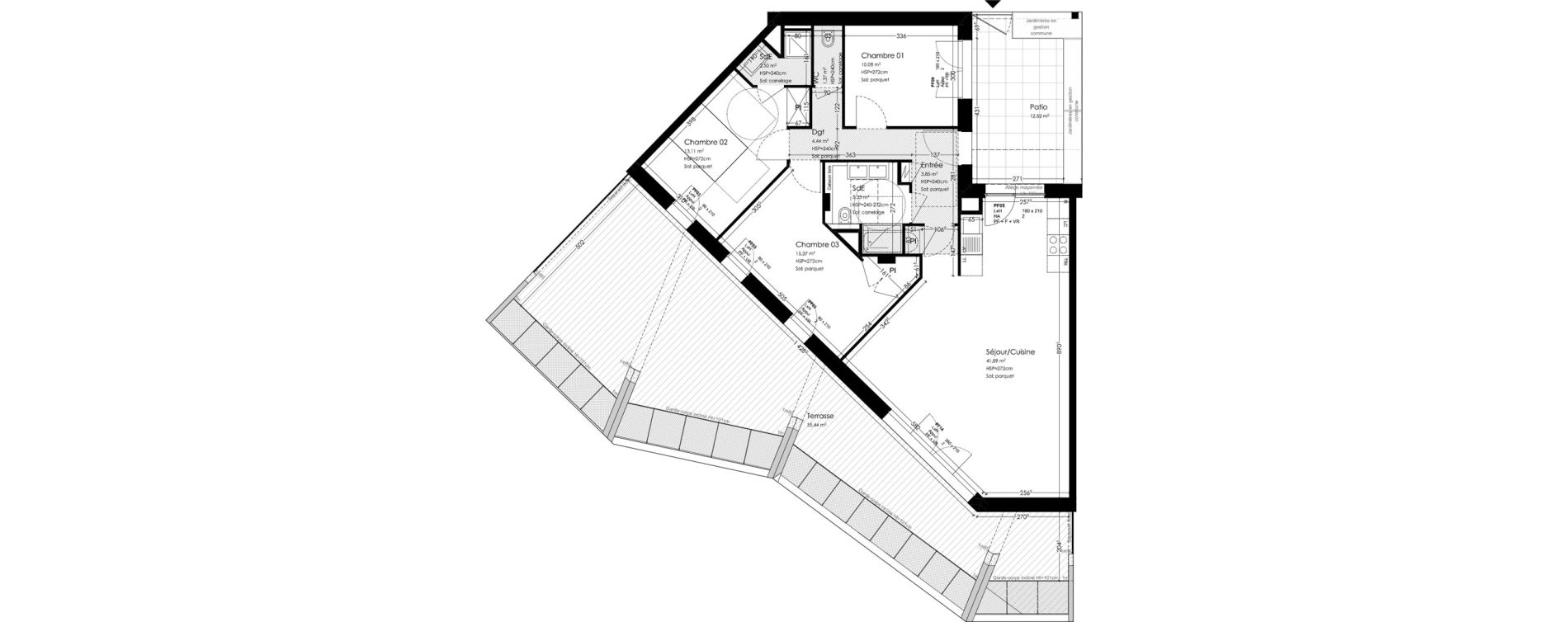 Appartement T4 de 97,94 m2 &agrave; Bordeaux Bastide niel