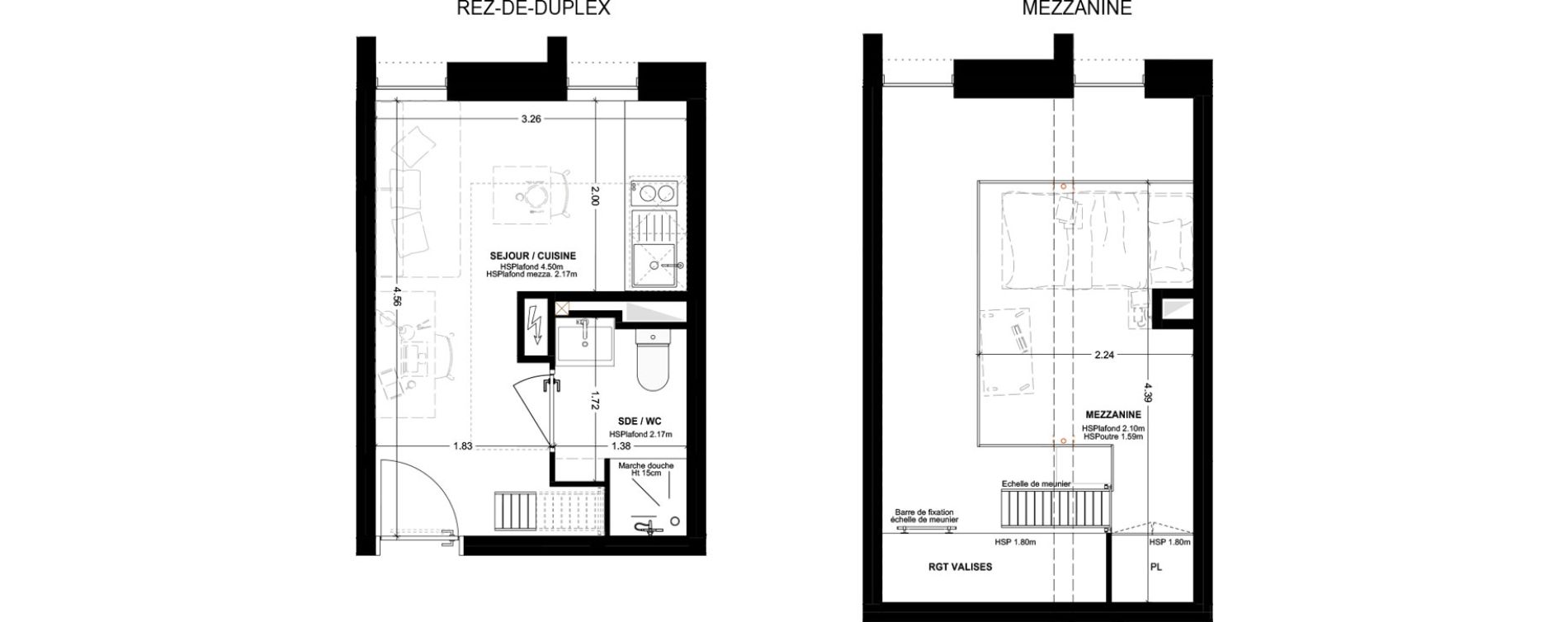 Studio meubl&eacute; de 21,90 m2 &agrave; Bordeaux Cauderan