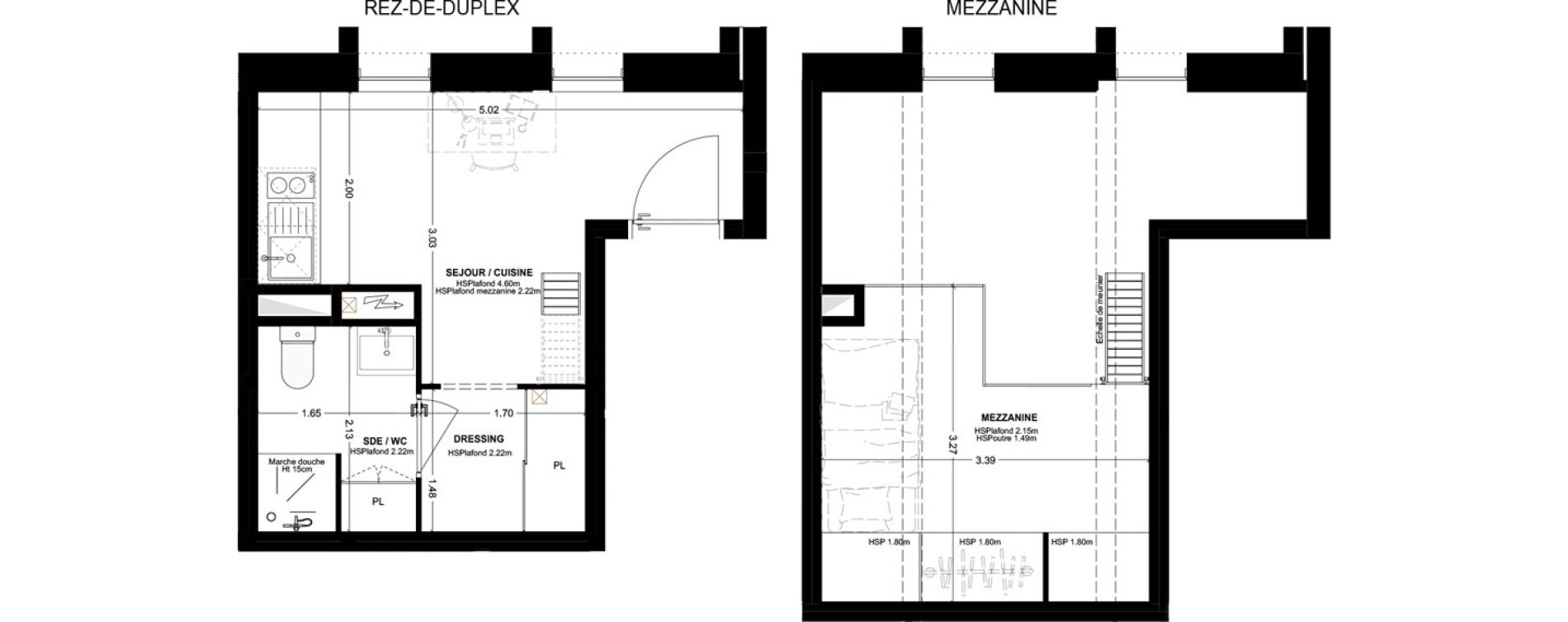 Studio meubl&eacute; de 24,08 m2 &agrave; Bordeaux Cauderan