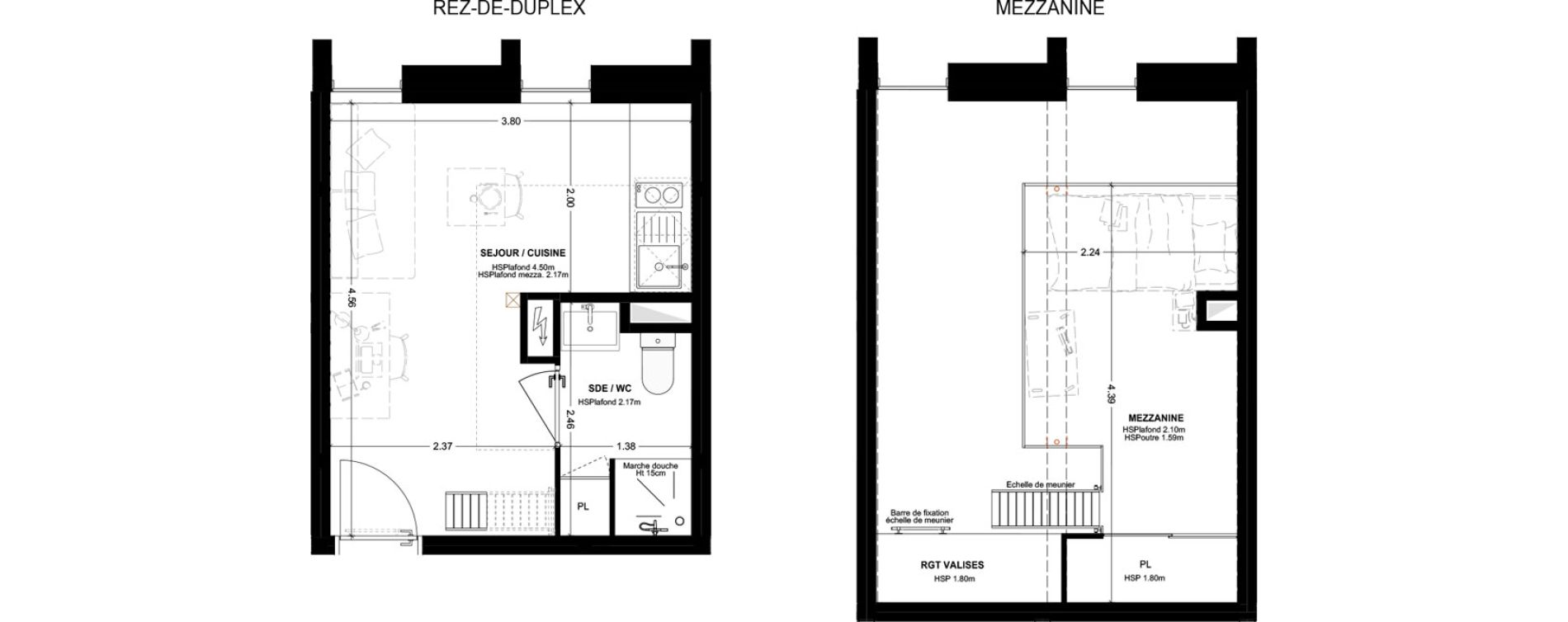 Studio meubl&eacute; de 25,31 m2 &agrave; Bordeaux Cauderan