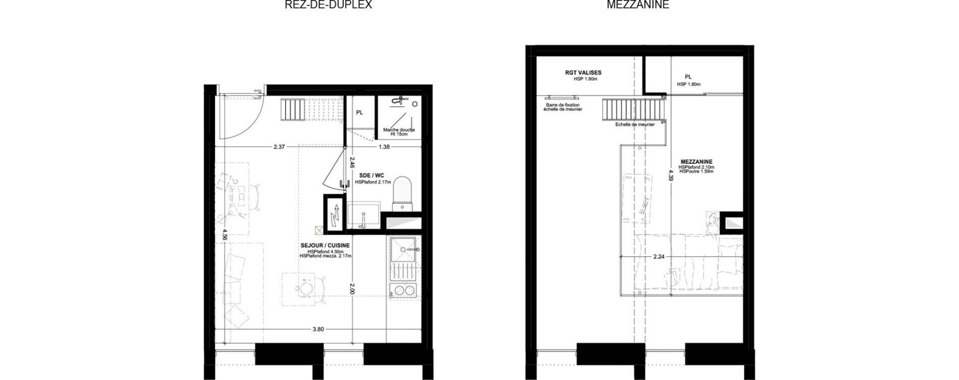 Studio meubl&eacute; de 25,31 m2 &agrave; Bordeaux Cauderan