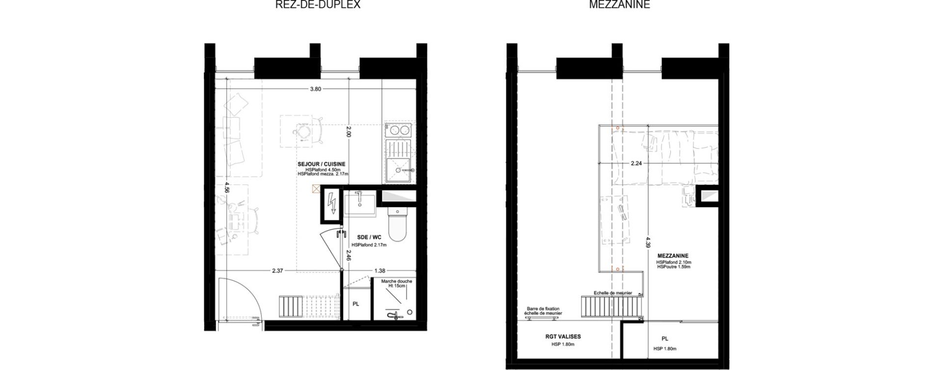 Studio meubl&eacute; de 25,31 m2 &agrave; Bordeaux Cauderan