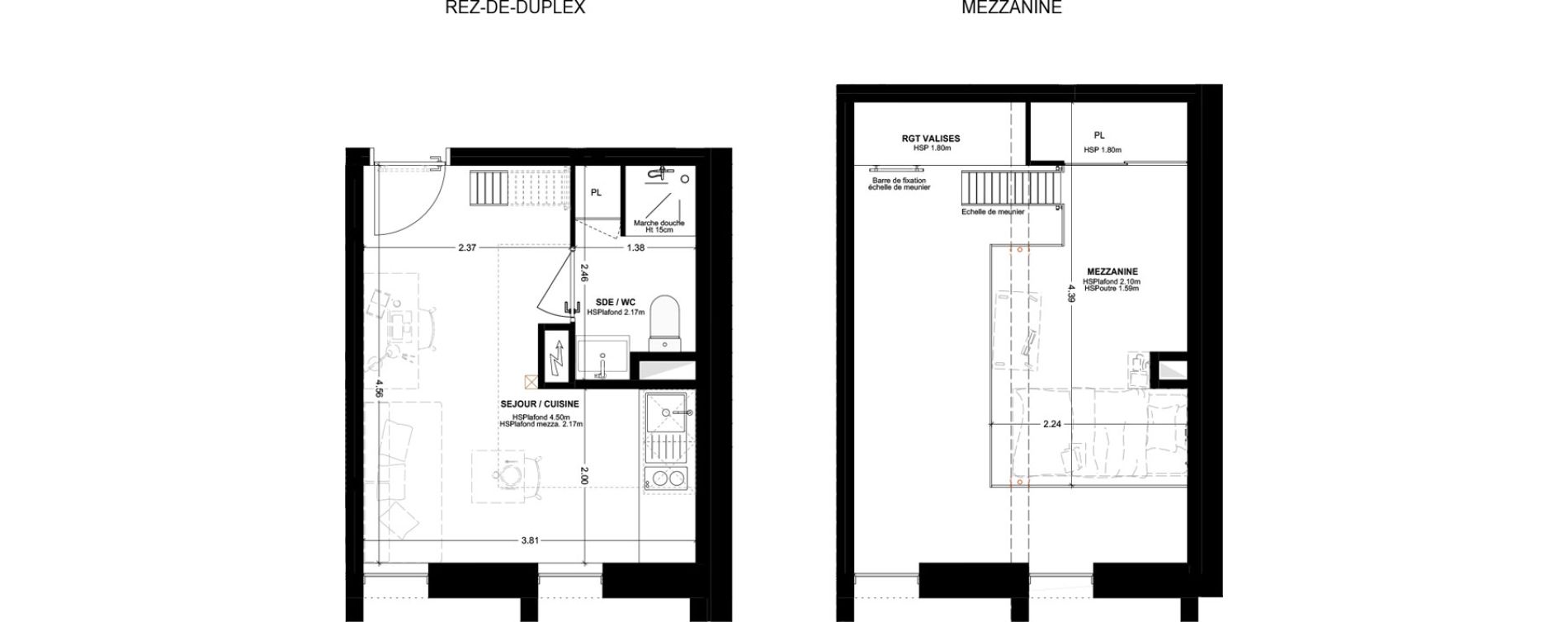 Studio meubl&eacute; de 25,34 m2 &agrave; Bordeaux Cauderan