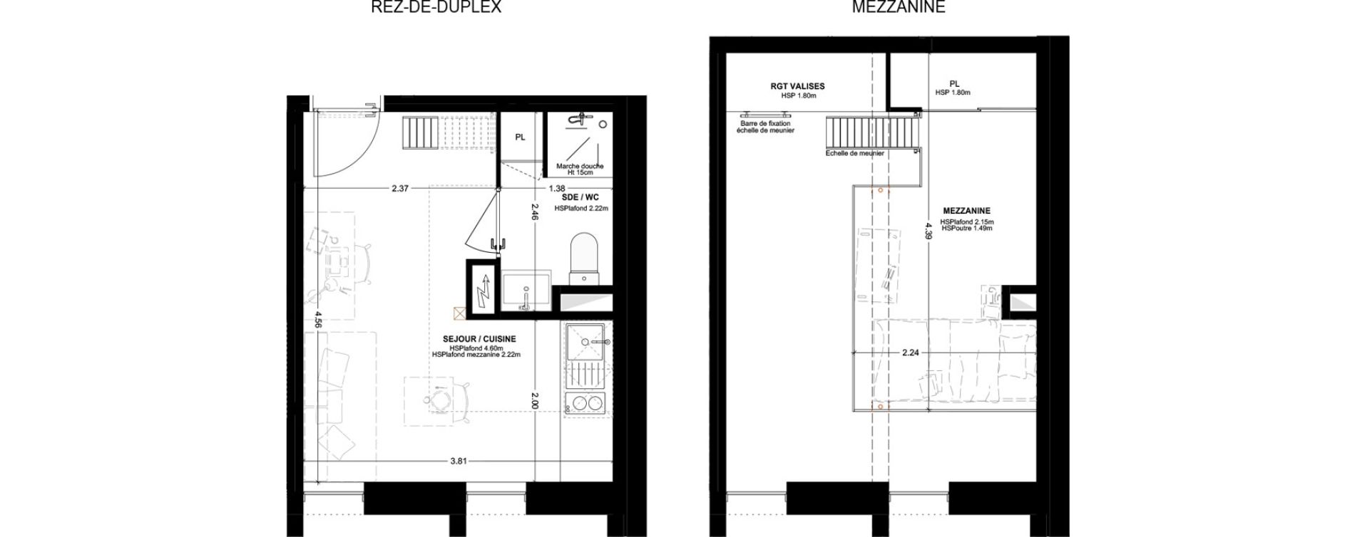 Studio meubl&eacute; de 25,34 m2 &agrave; Bordeaux Cauderan