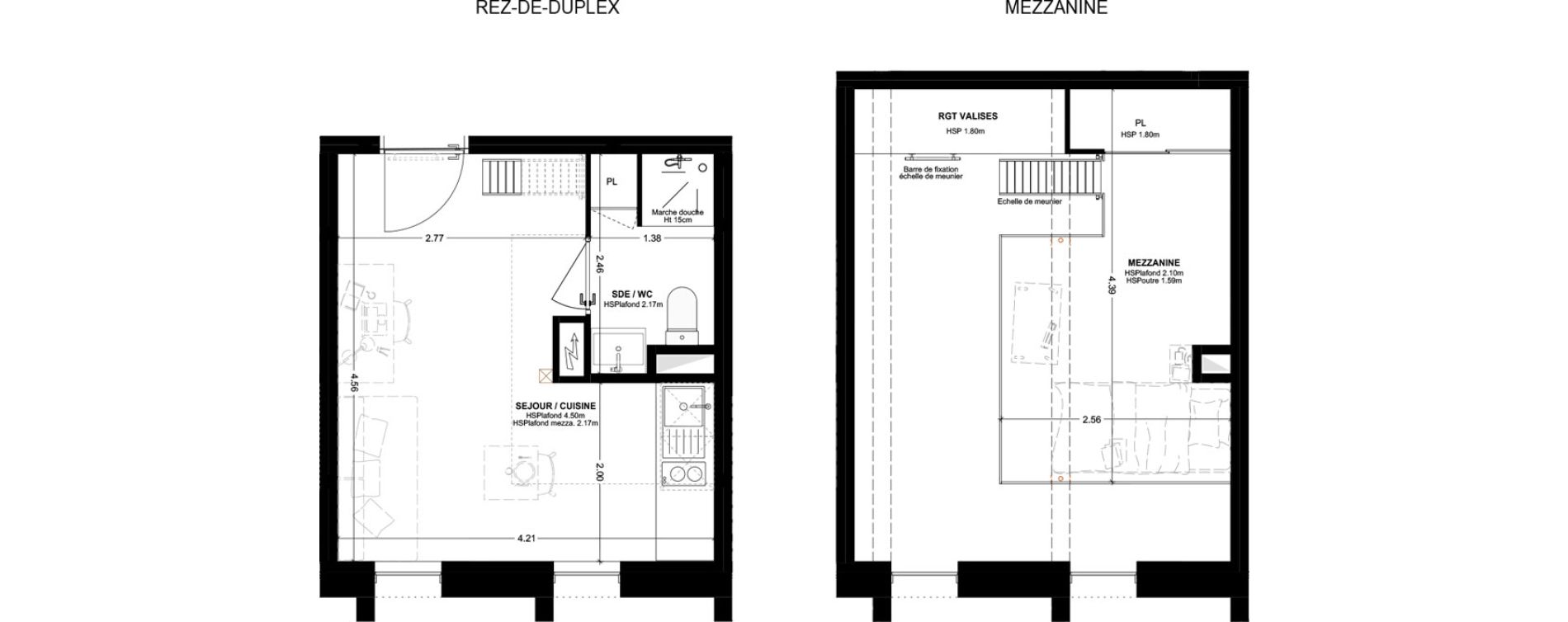 Studio meubl&eacute; de 28,35 m2 &agrave; Bordeaux Cauderan