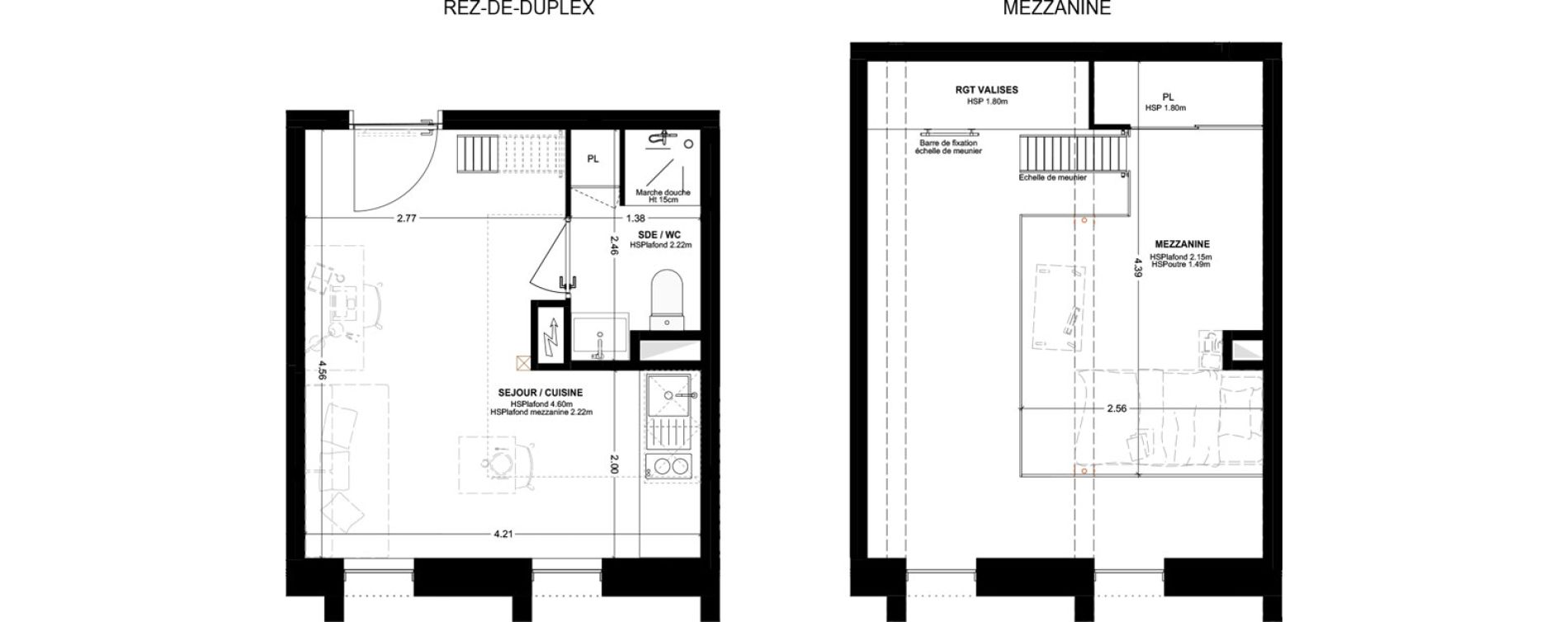 Studio meubl&eacute; de 28,35 m2 &agrave; Bordeaux Cauderan