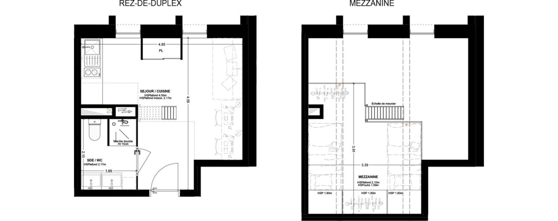 Studio meubl&eacute; de 29,61 m2 &agrave; Bordeaux Cauderan