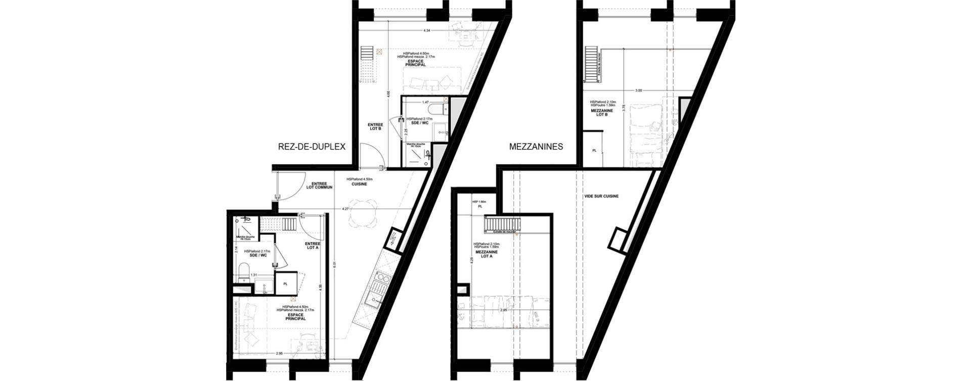 Duplex T3 meubl&eacute; de 61,94 m2 &agrave; Bordeaux Cauderan