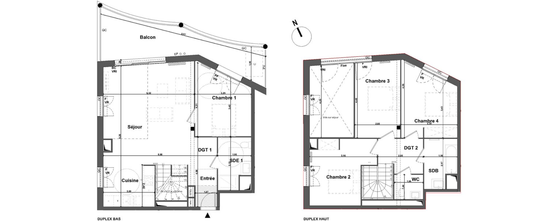 Duplex T5 de 112,71 m2 &agrave; Bordeaux Armagnac