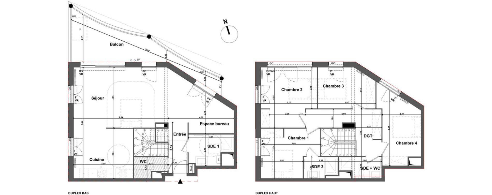 Duplex T5 de 127,13 m2 &agrave; Bordeaux Armagnac