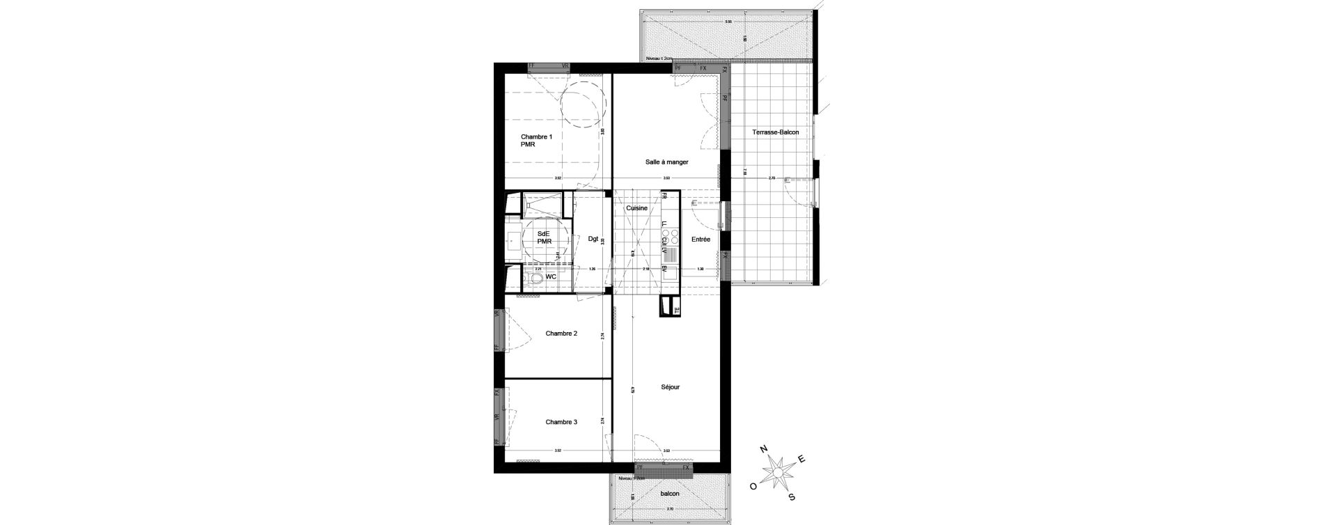 Appartement T4 de 87,42 m2 &agrave; Bordeaux Brazza