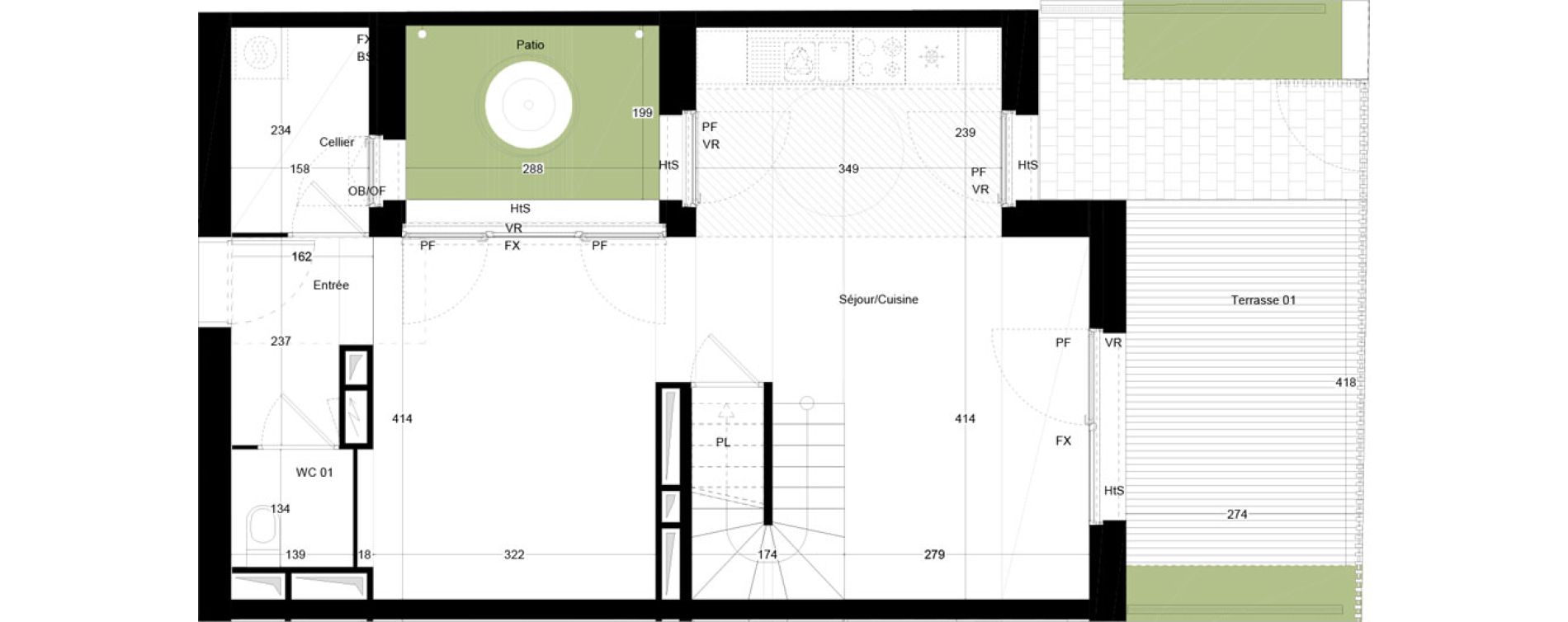 Triplex T5 de 121,10 m2 &agrave; Bordeaux Armagnac