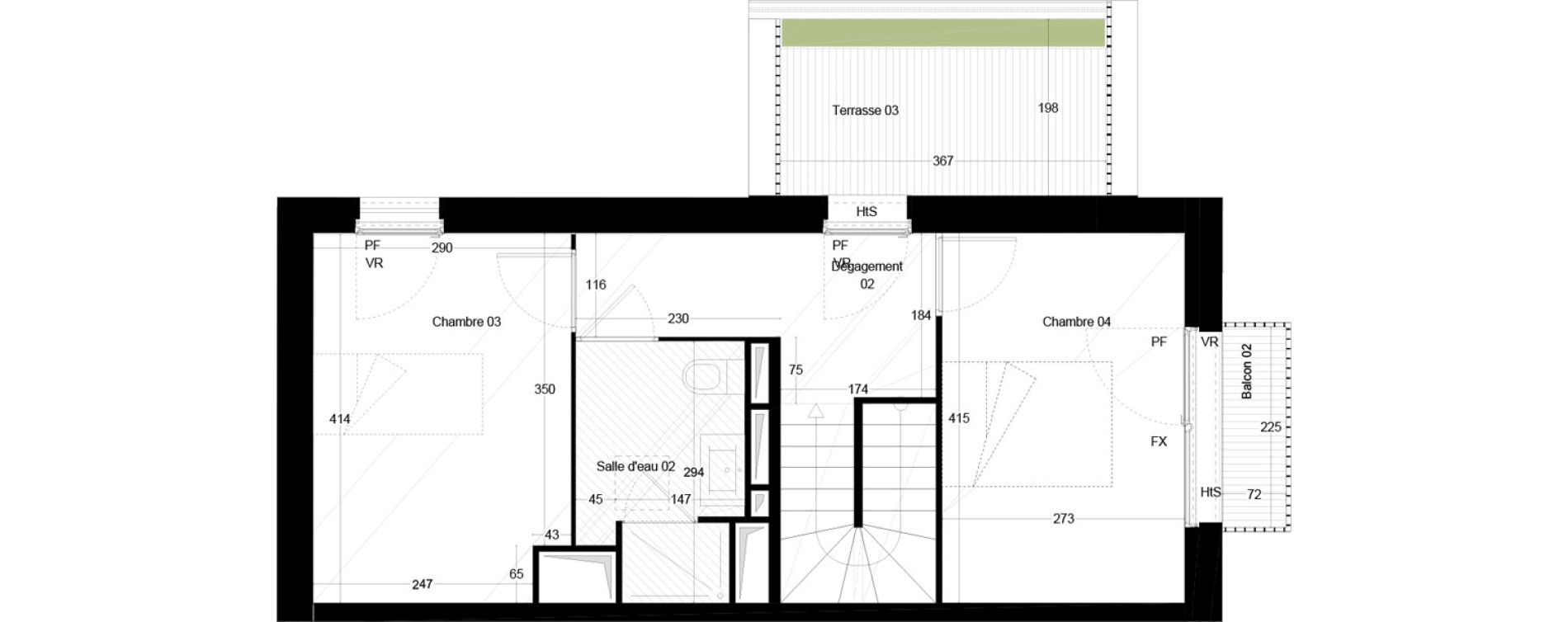 Triplex T5 de 121,10 m2 &agrave; Bordeaux Armagnac