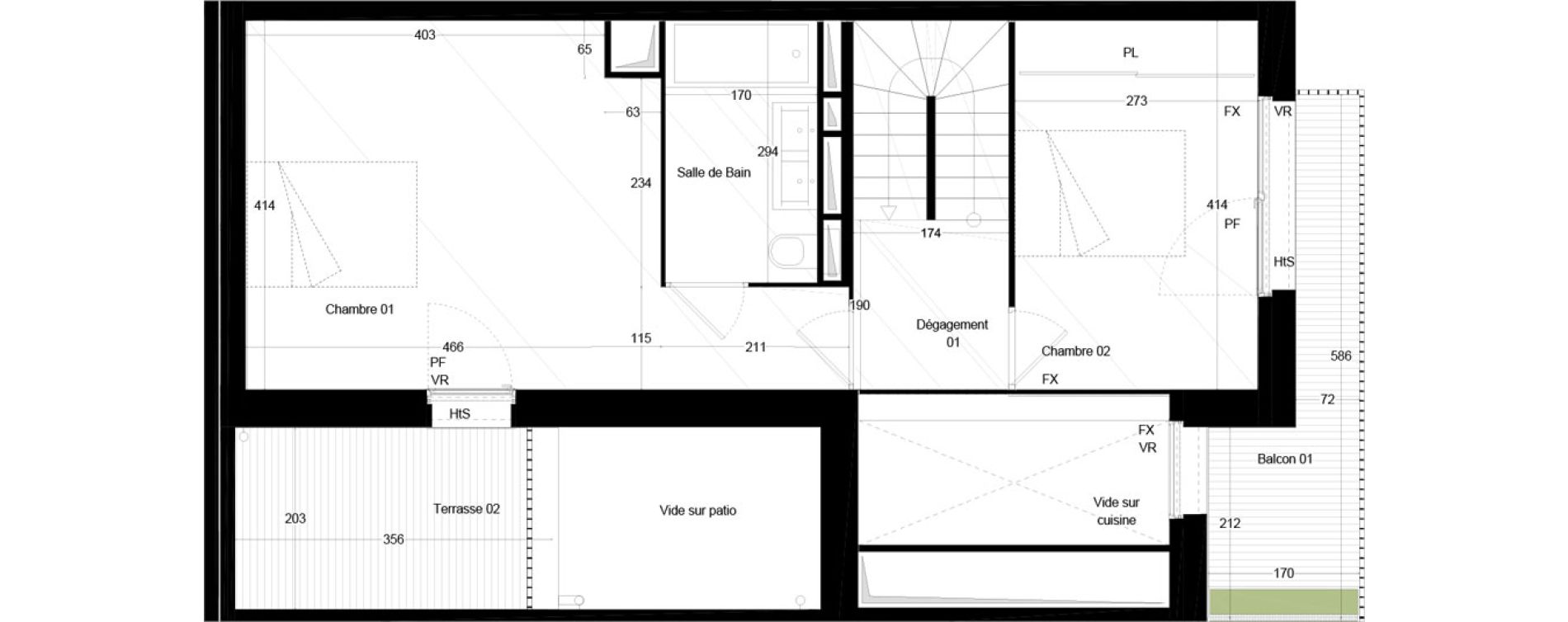 Triplex T5 de 121,32 m2 &agrave; Bordeaux Armagnac