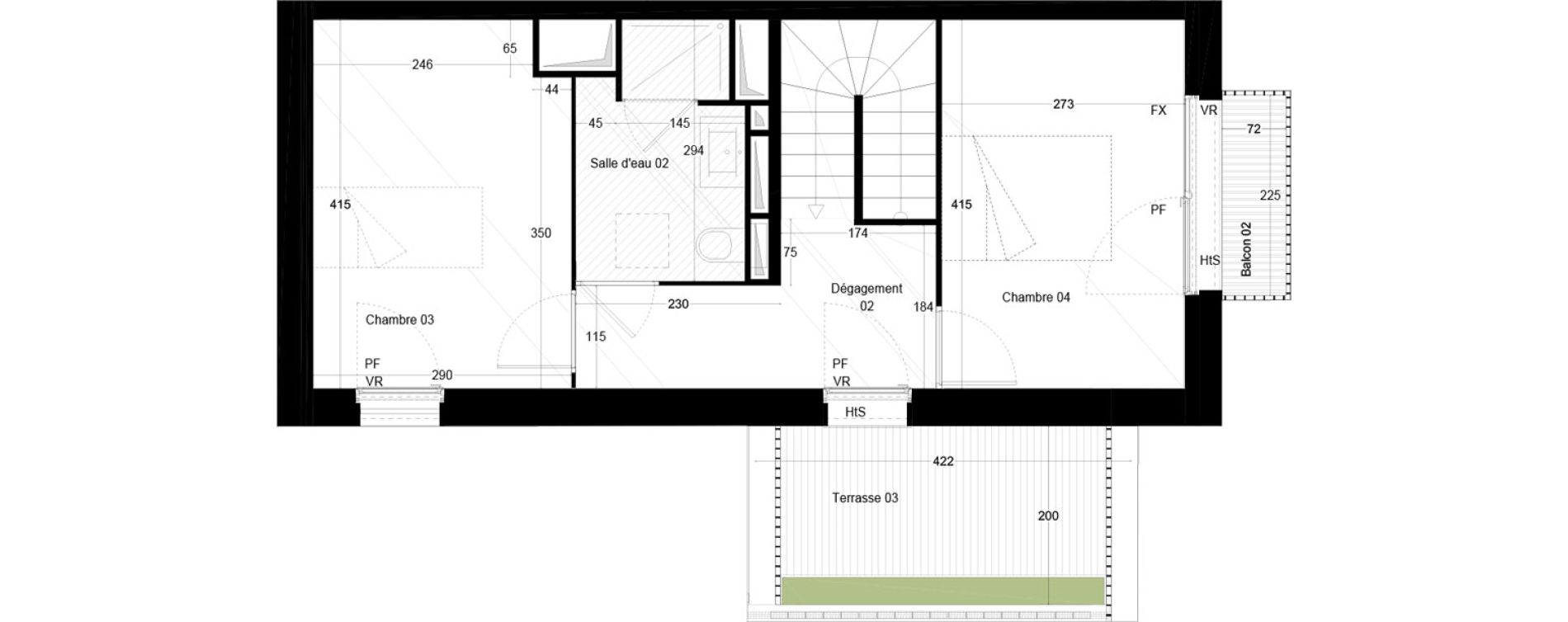 Triplex T5 de 121,32 m2 &agrave; Bordeaux Armagnac