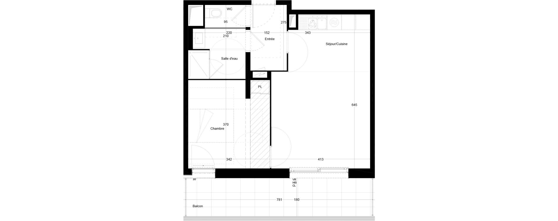 Appartement T2 de 47,81 m2 &agrave; Bordeaux Armagnac