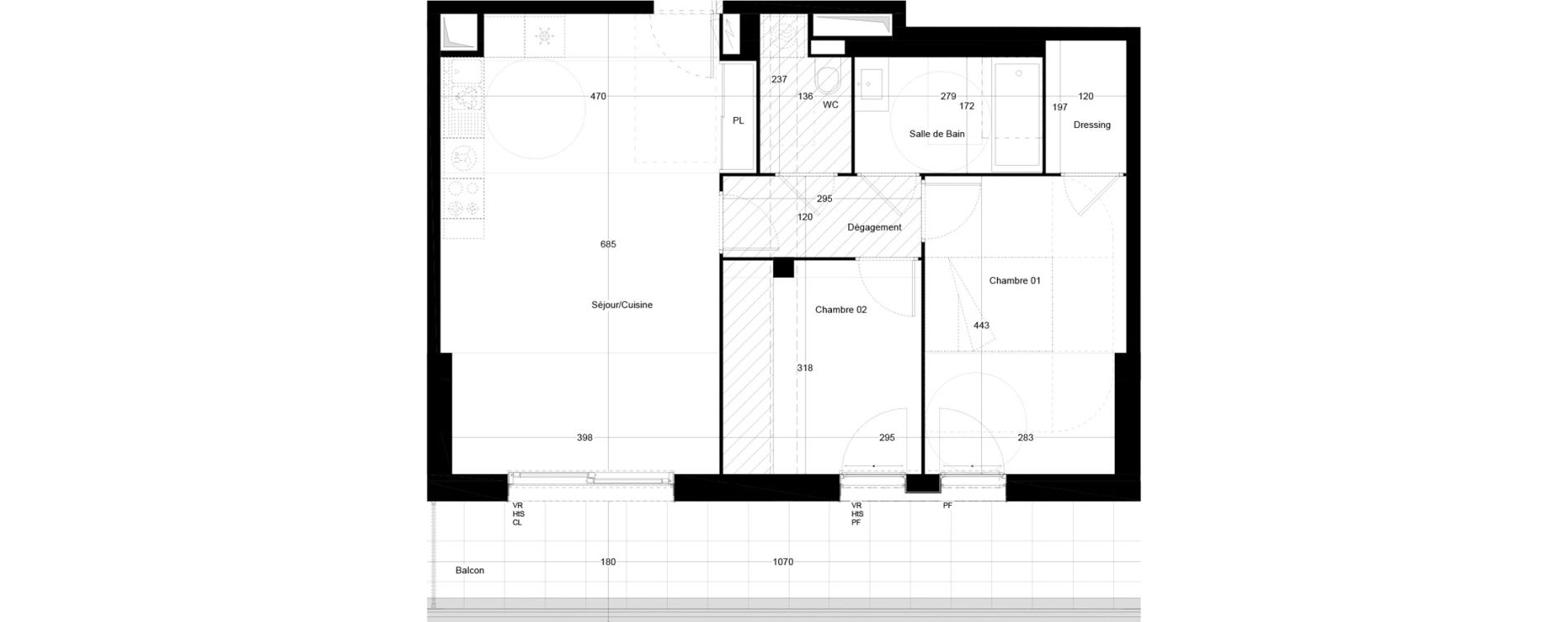 Appartement T3 de 64,38 m2 &agrave; Bordeaux Armagnac