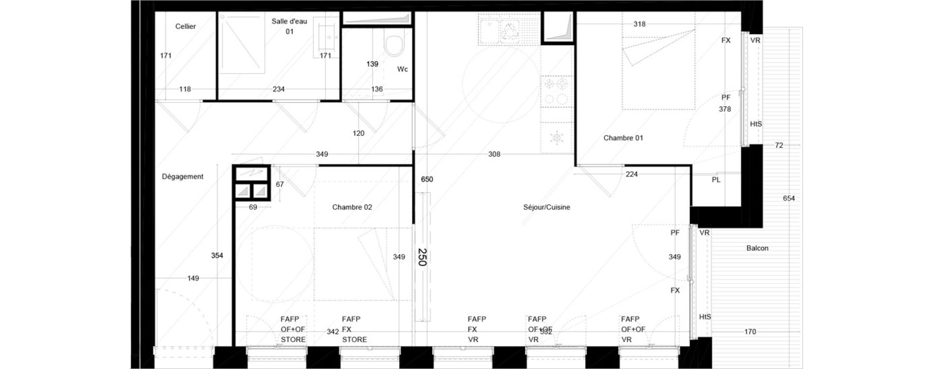 Appartement T3 de 68,29 m2 &agrave; Bordeaux Armagnac