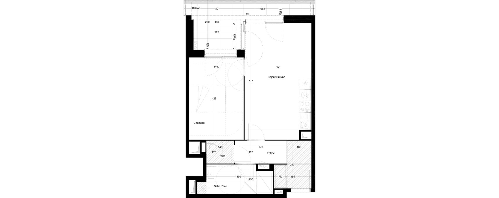 Appartement T2 de 48,06 m2 &agrave; Bordeaux Armagnac