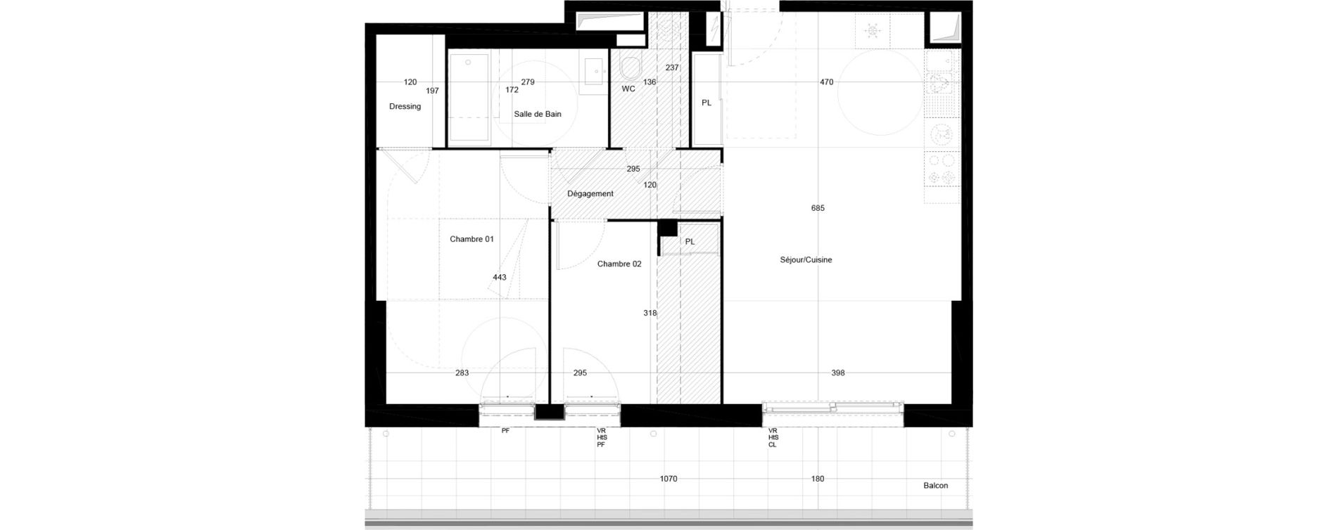 Appartement T3 de 64,38 m2 &agrave; Bordeaux Armagnac