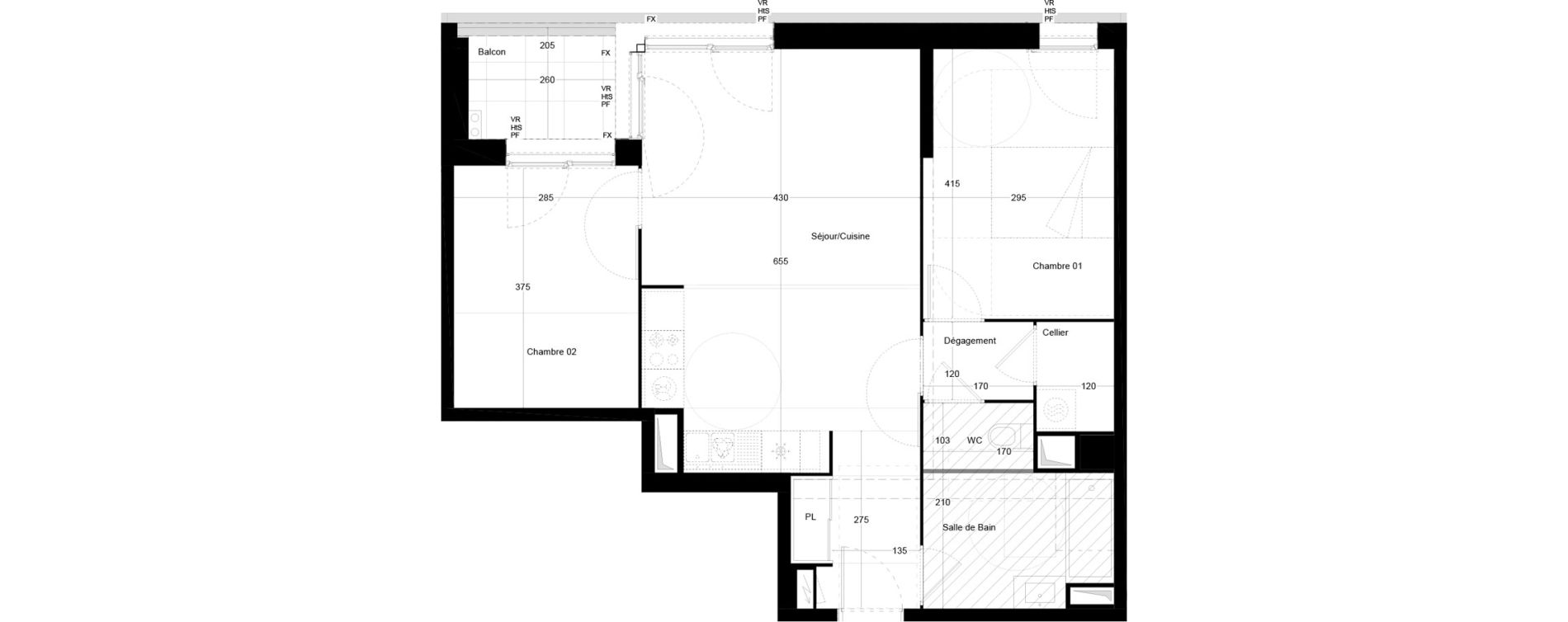 Appartement T3 de 65,77 m2 &agrave; Bordeaux Armagnac