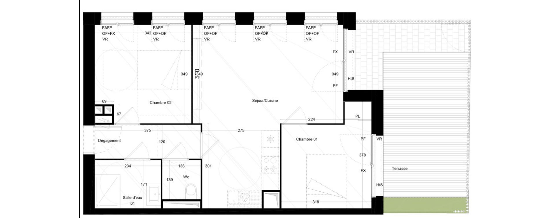 Appartement T3 de 58,51 m2 &agrave; Bordeaux Armagnac