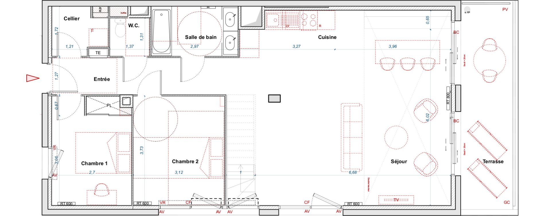 Appartement T5 de 126,42 m2 &agrave; Bordeaux Brazza