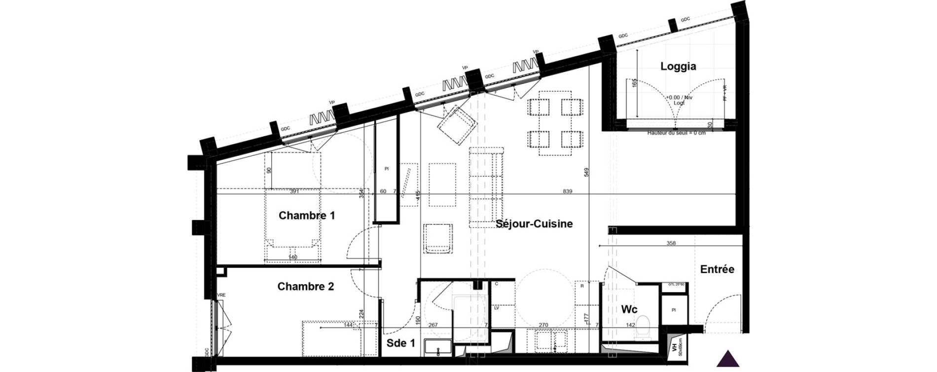 Appartement T3 de 73,53 m2 &agrave; Bordeaux Armagnac
