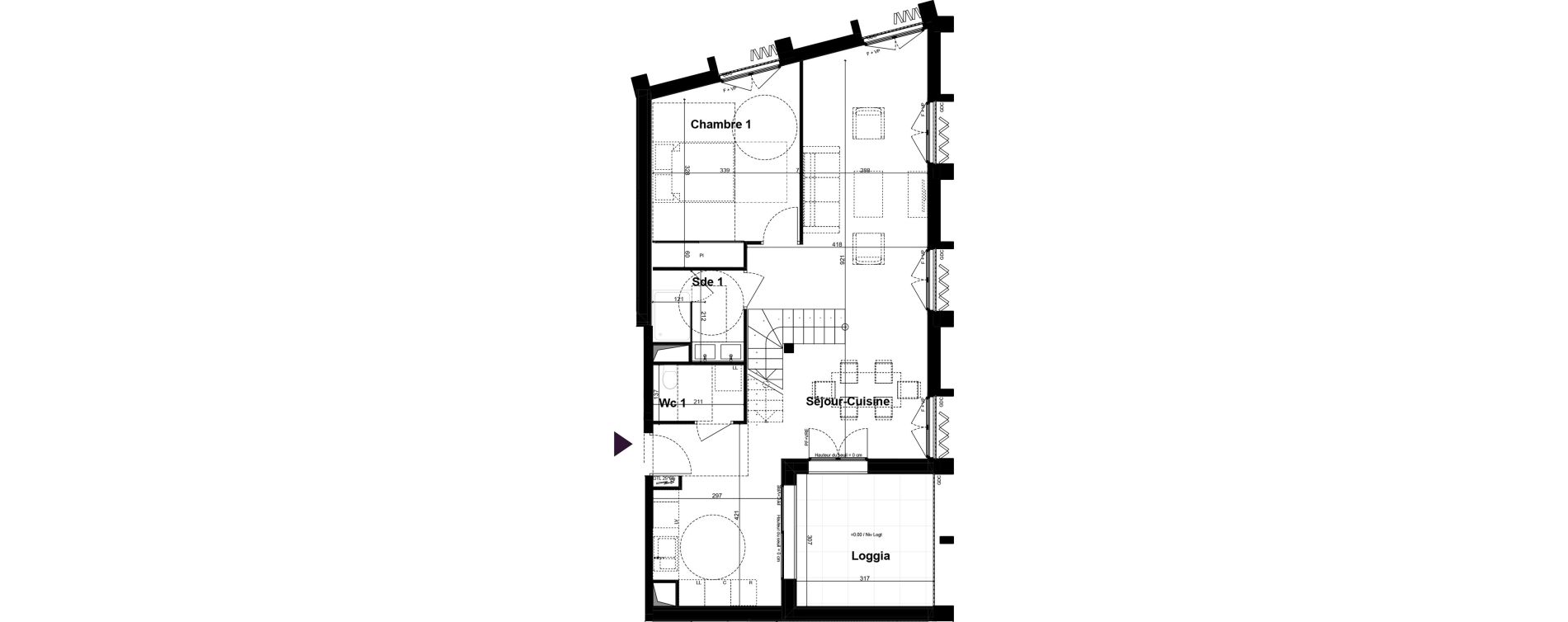 Duplex T5 de 118,45 m2 &agrave; Bordeaux Armagnac