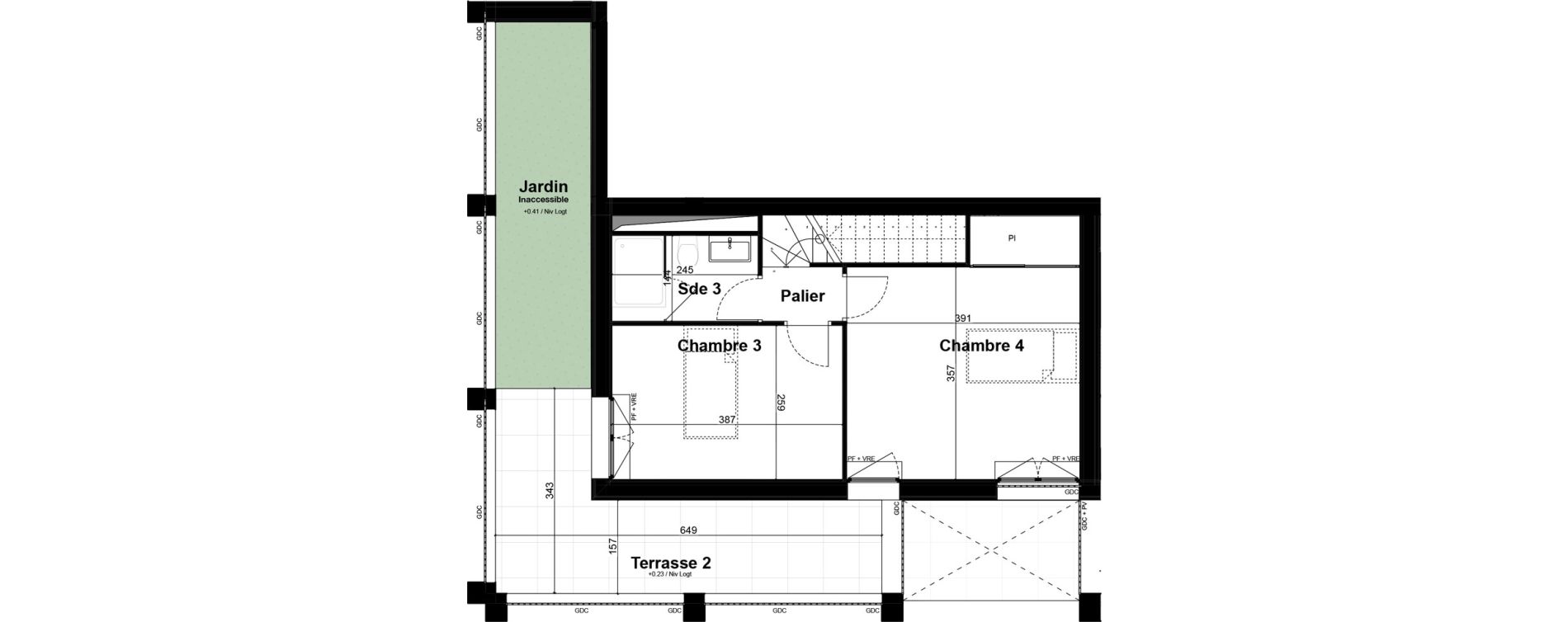Duplex T5 de 103,37 m2 &agrave; Bordeaux Armagnac